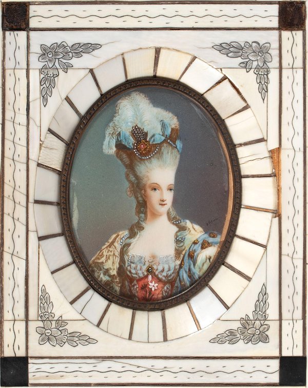 Painted Portrait Miniature of a Lady