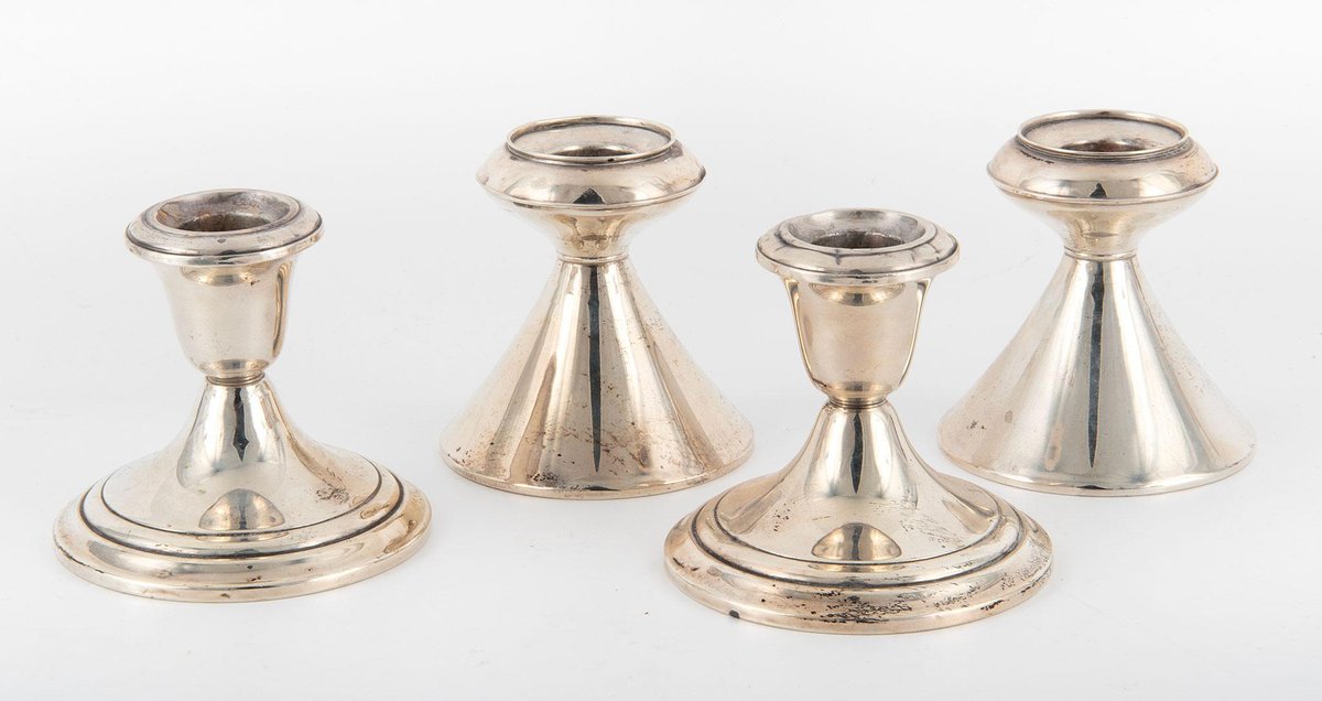 Four Weighted Sterling Candlesticks by Gorham