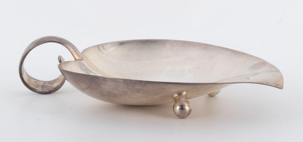 Tiffany & Co. Sterling Silver Footed Leaf Dish