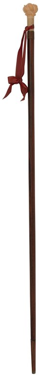 Chinese Carved Rose Handled Walking Stick