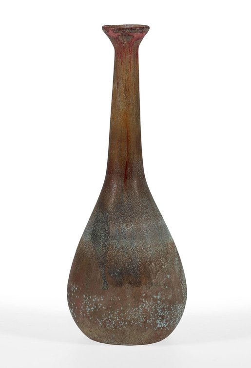 Ancient Roman Glass Long Neck Bottle