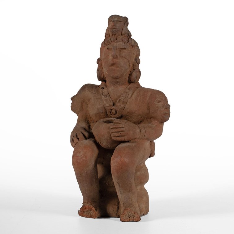 Pre-Columbian Jamacoaque Seated Pottery Figure