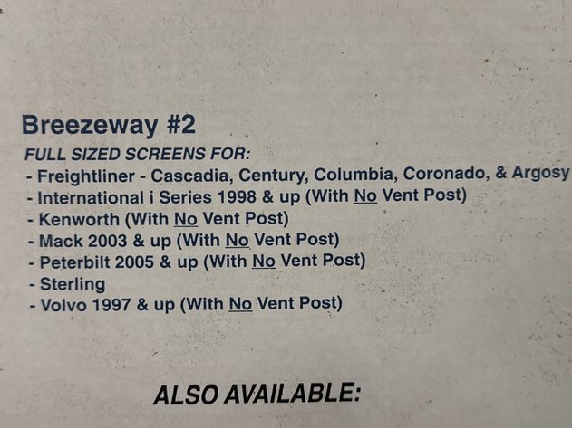 Image for Truck Window Screens