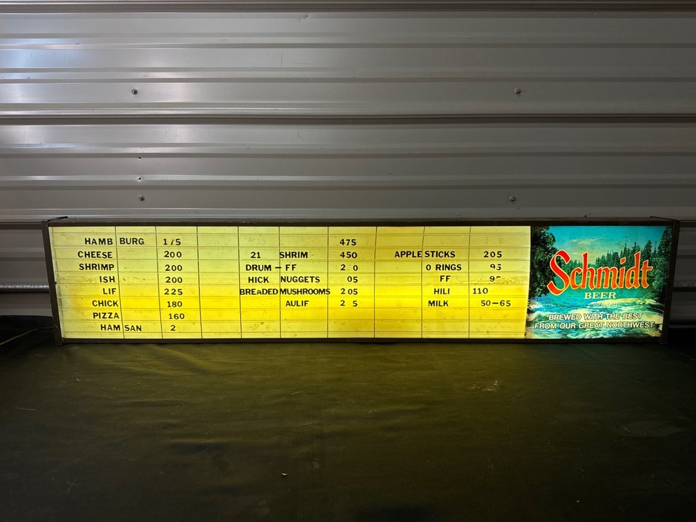 Schmidt Beer Lighted Sign