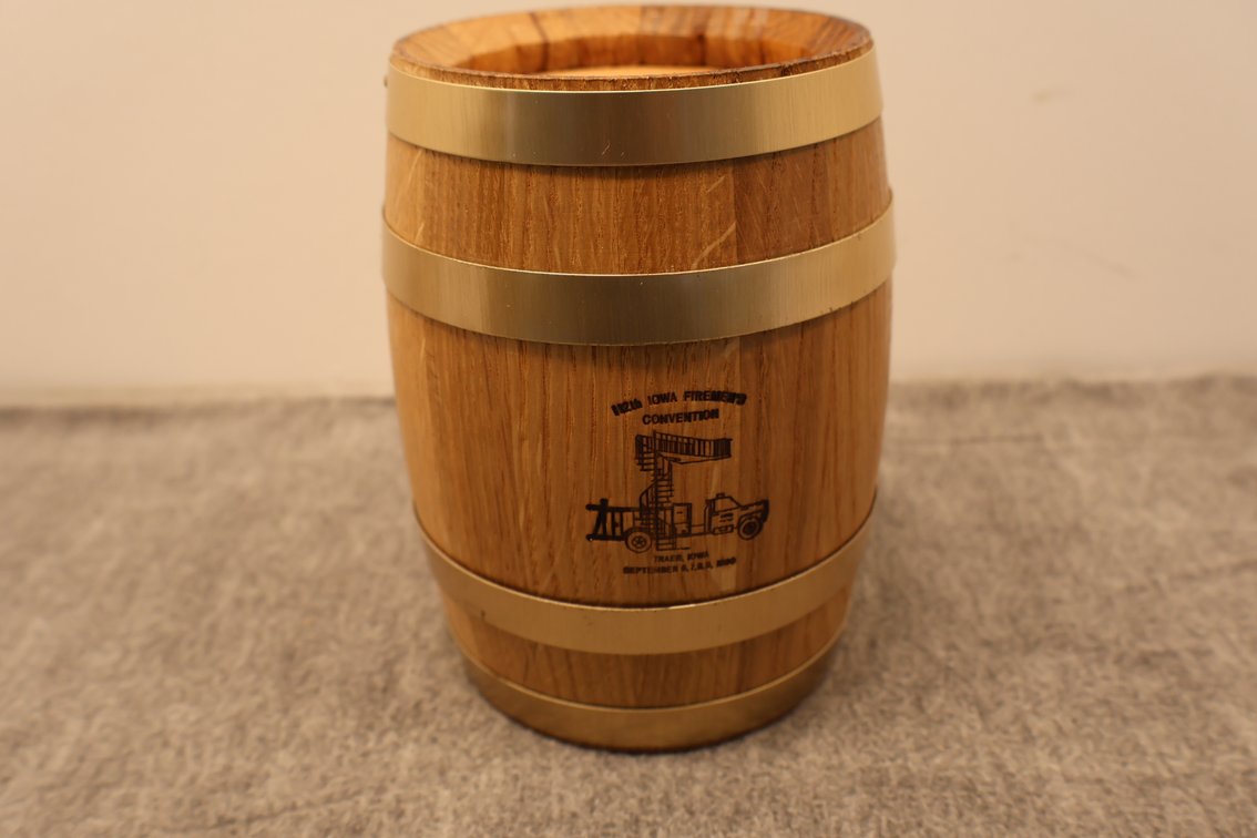 Wooden Barrel Bank