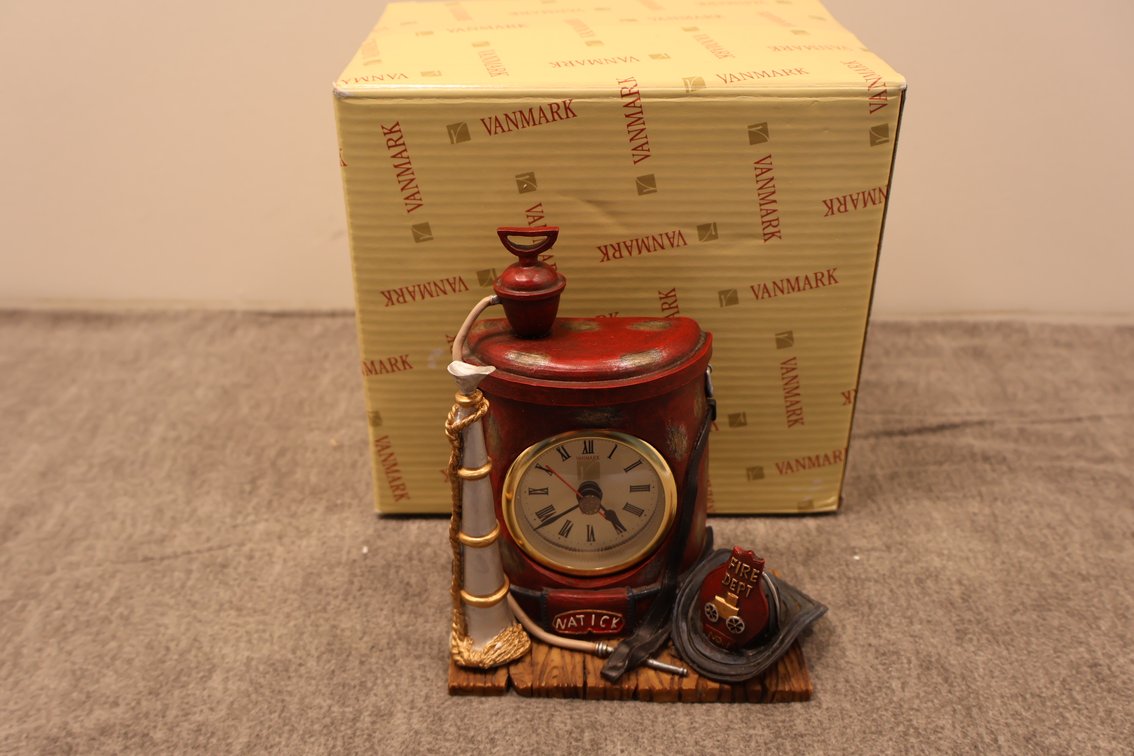 Fire Gear Desk Clock