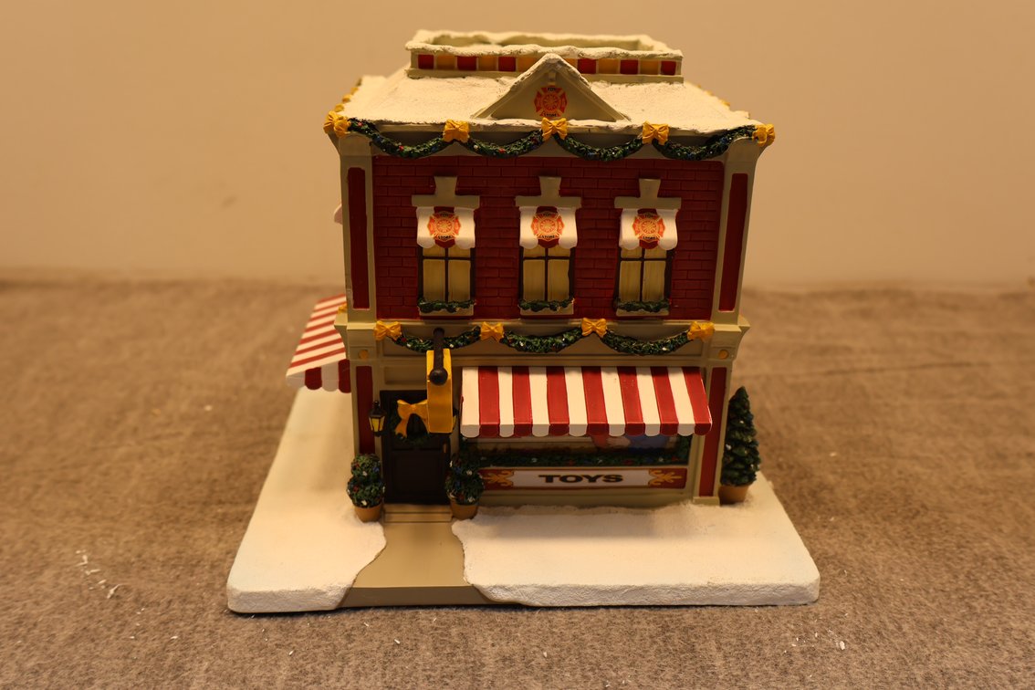 "Firehouse Toy Store" Lighted House