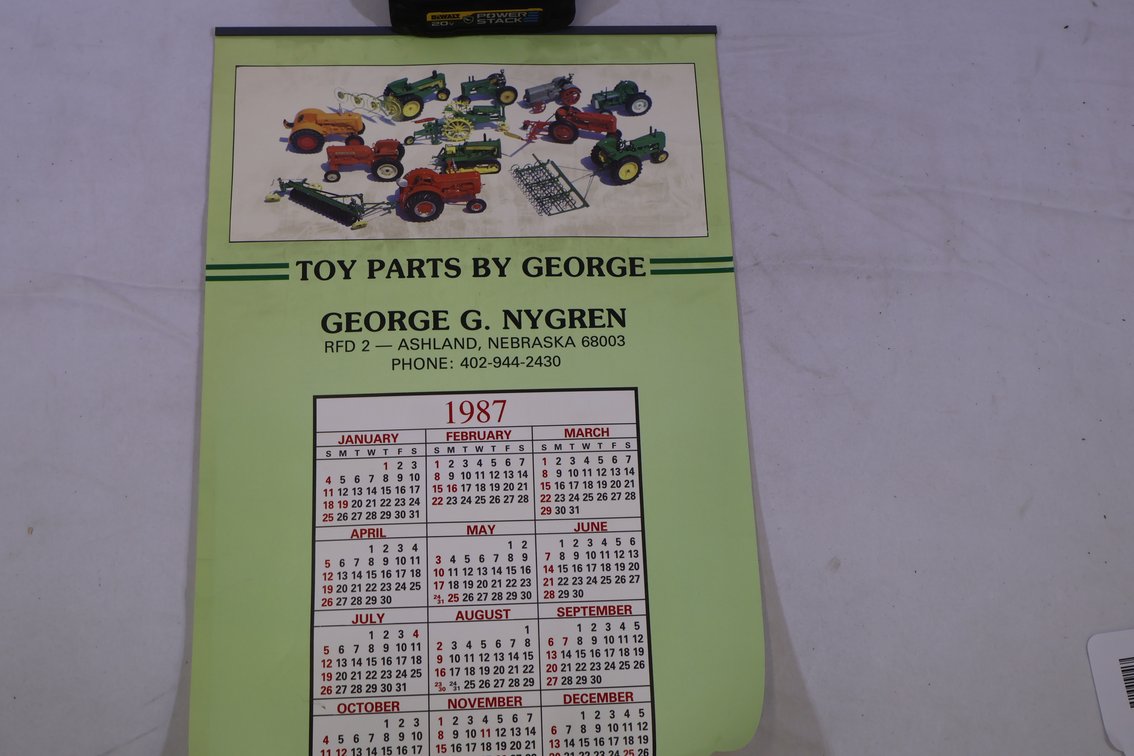Toy Parts By George 1987 Calendar