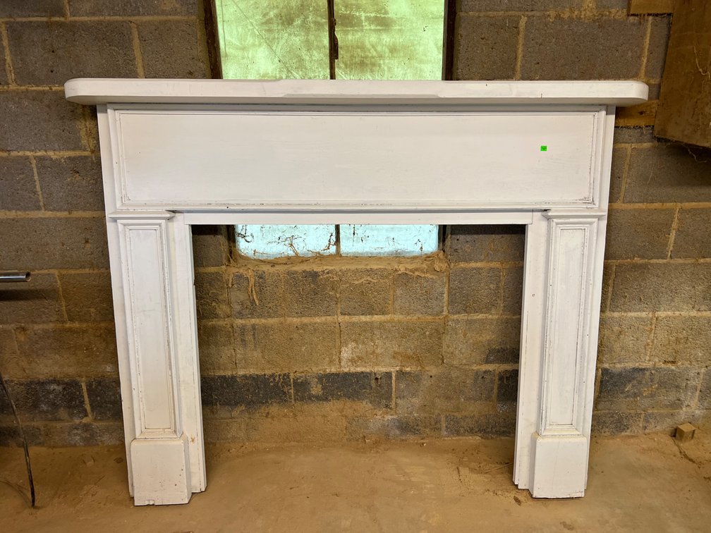 Painted fireplace mantle