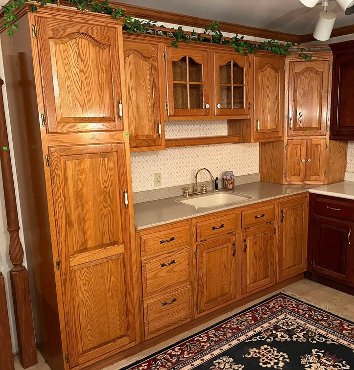 Oak cabinets