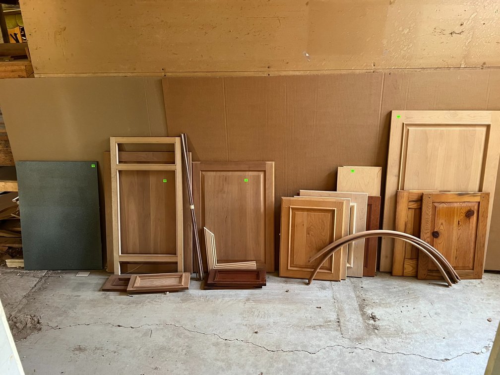 Assorted doors, corian