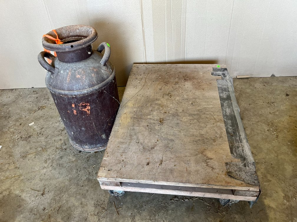 Milk can, cart