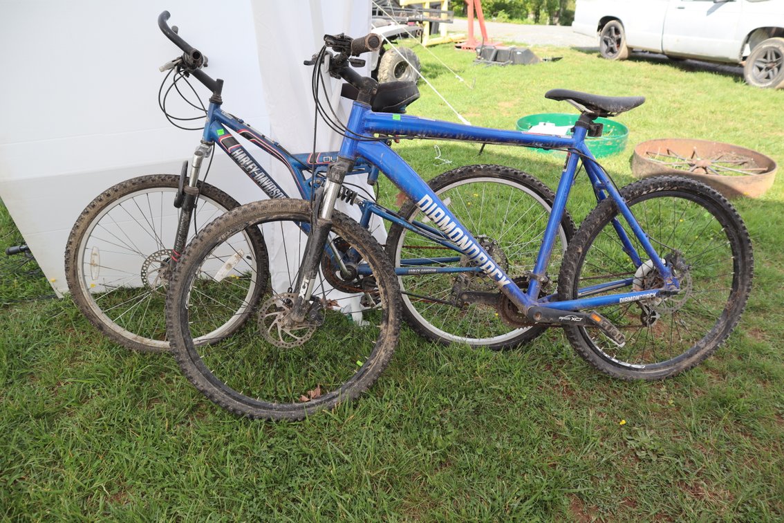 Two Bicycles, Diamondback and Harley Davidson Duely
