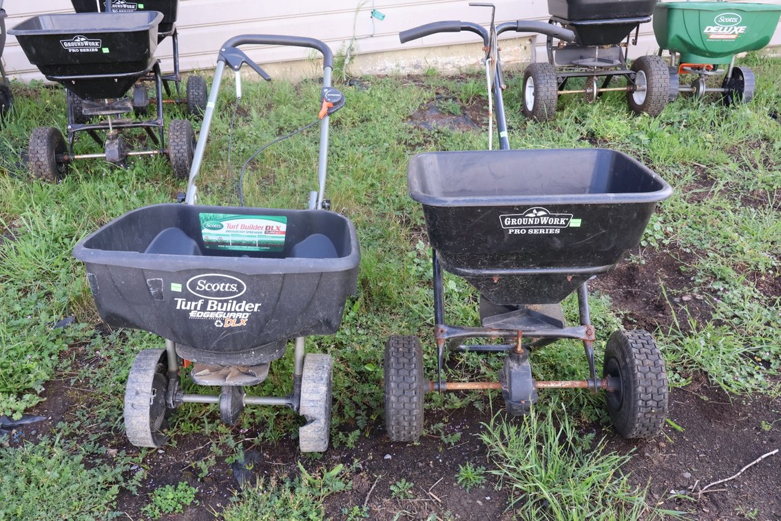 Groundworks and Scotts Turf Builder Lawn Spreaders