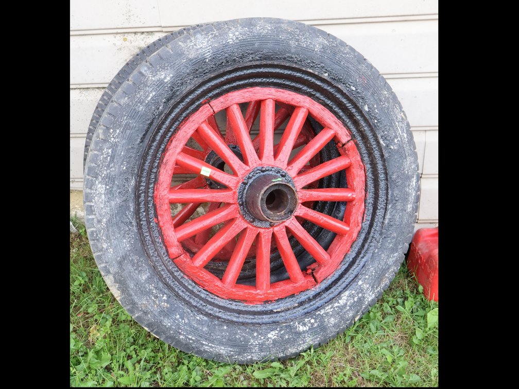 Two Antique Wood Spoke Tires