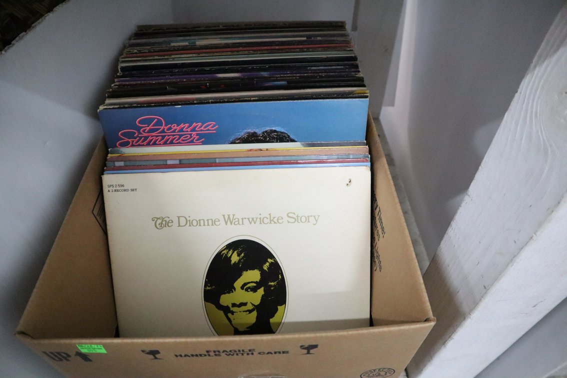 Box of Lp Vinyl Records