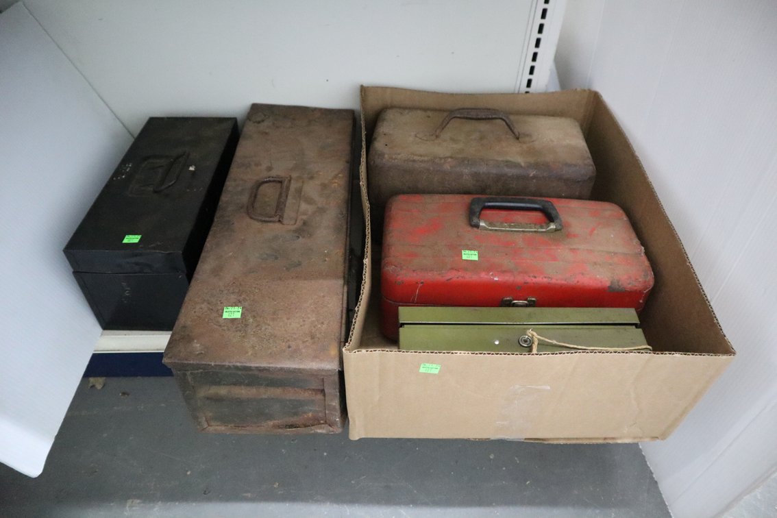 Group of Metal Tool Boxes