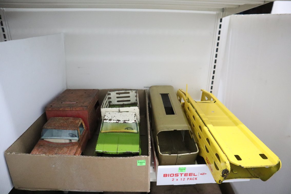 Vintage Nylint Trucks and Trailers, Tonka Trailer Is Missing A Wheel