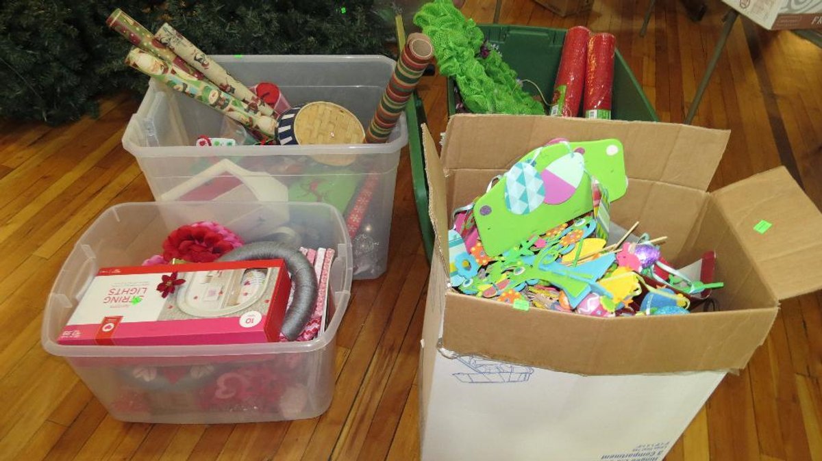 Group of decorative Christmas items