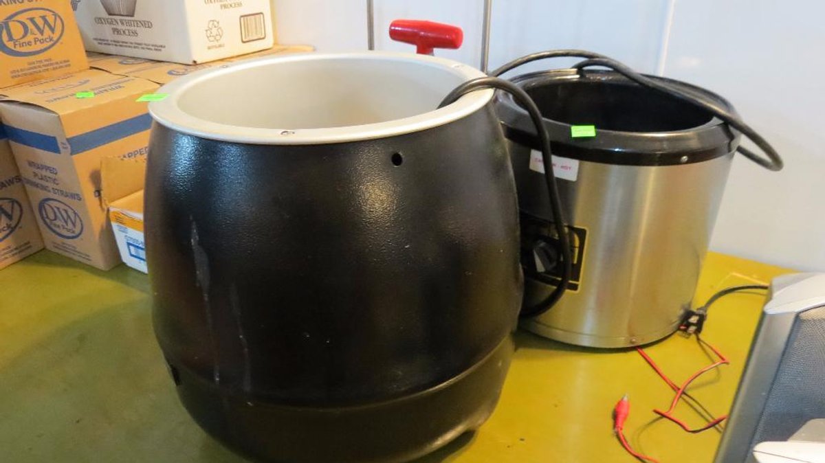 Commercial dicer and crock pot cooker bases