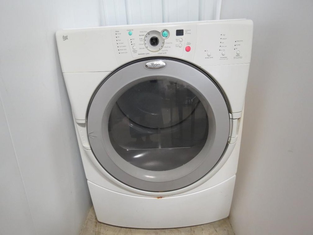 A Whirlpool Duet Energy Star front loading dryer.