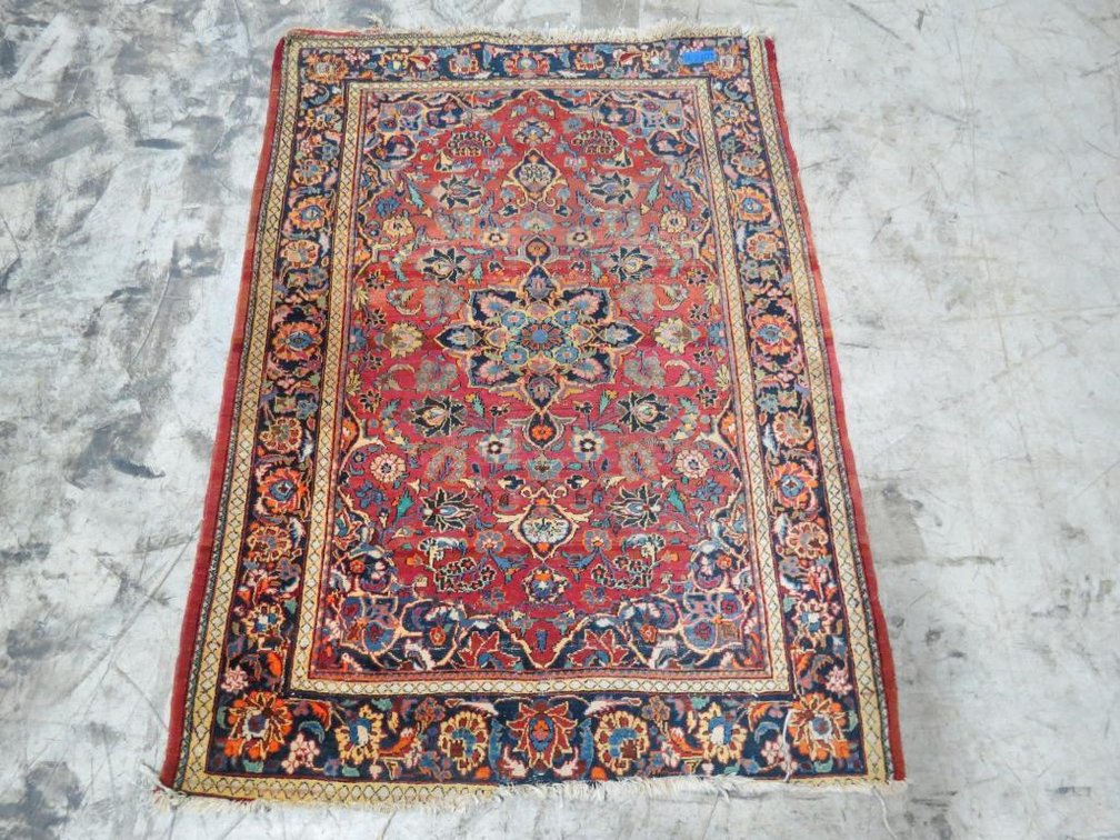 A vintage handmade rug.