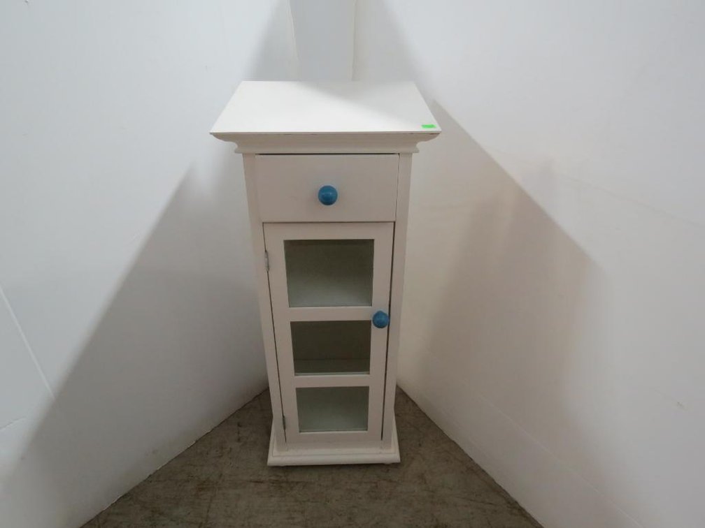 White stand / cabinet with drawer and single door