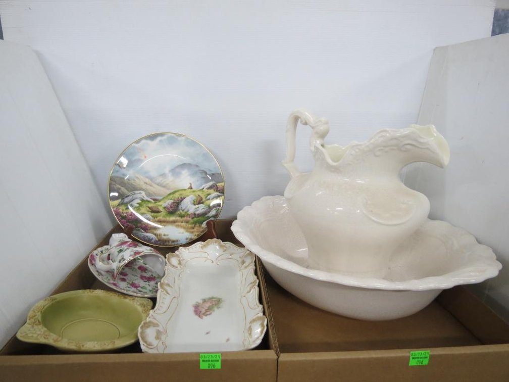 Wash Bowl and Pitcher and Collectible Dishes