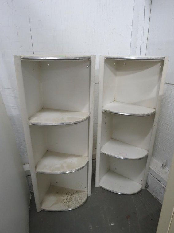 Pair of Vintage Metal Corner Shelves