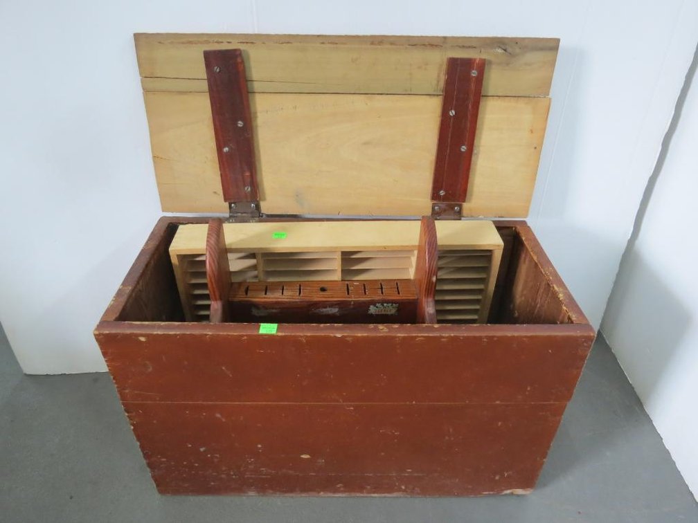 Wooden Crate and Small Shelves