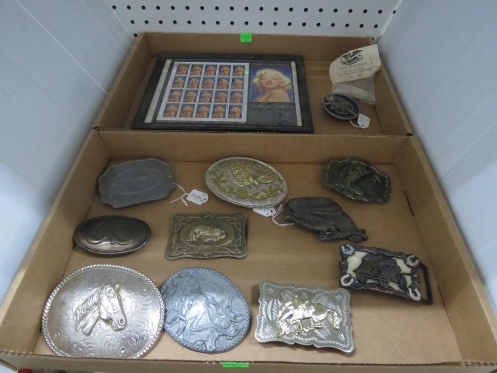 Belt Buckles and Marilyn Monroe Stamp Sheet