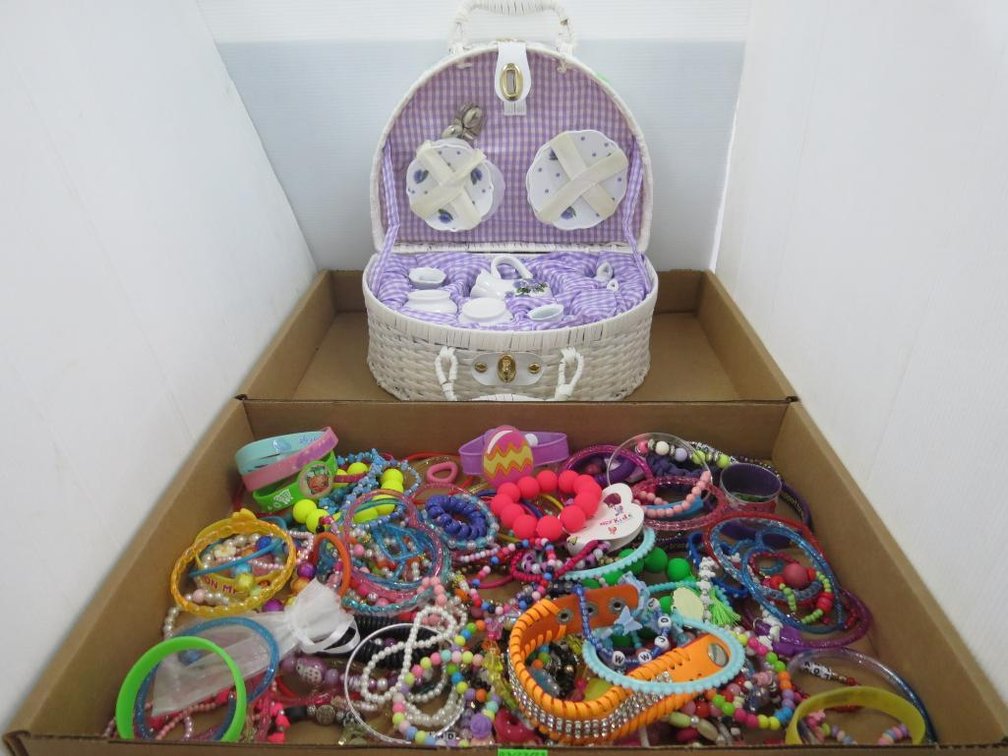 Children's Bracelets and Miniature China Set