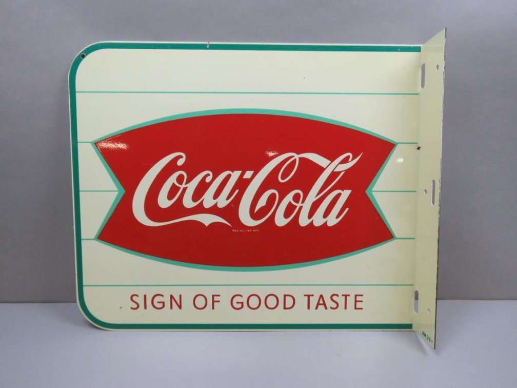Coca-Cola Double Sided Metal Flange Sign, AM39