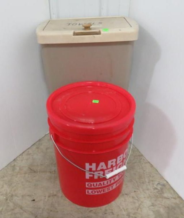 Plastic Trash Can With Towels, Neos Over Shoes