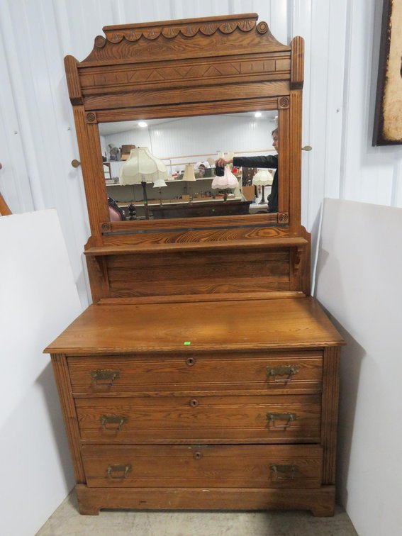 Antique Dresser With Cheval Mirror
