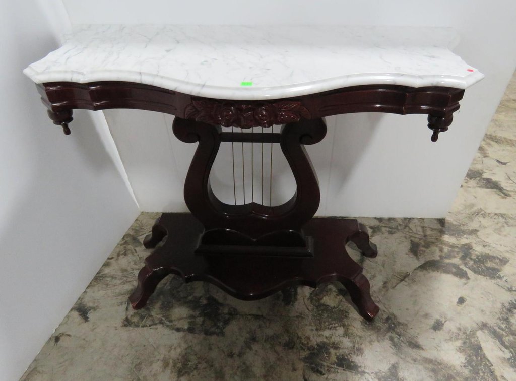 Marble Top Harp Table