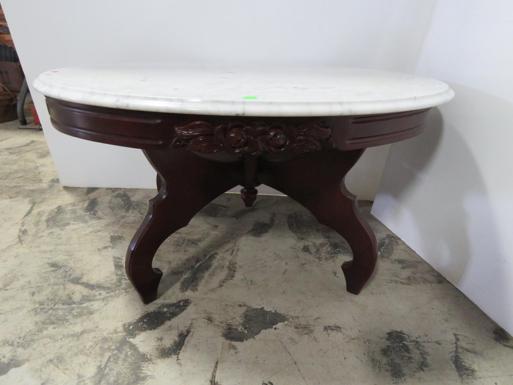 Marble Top Oval Coffee Table