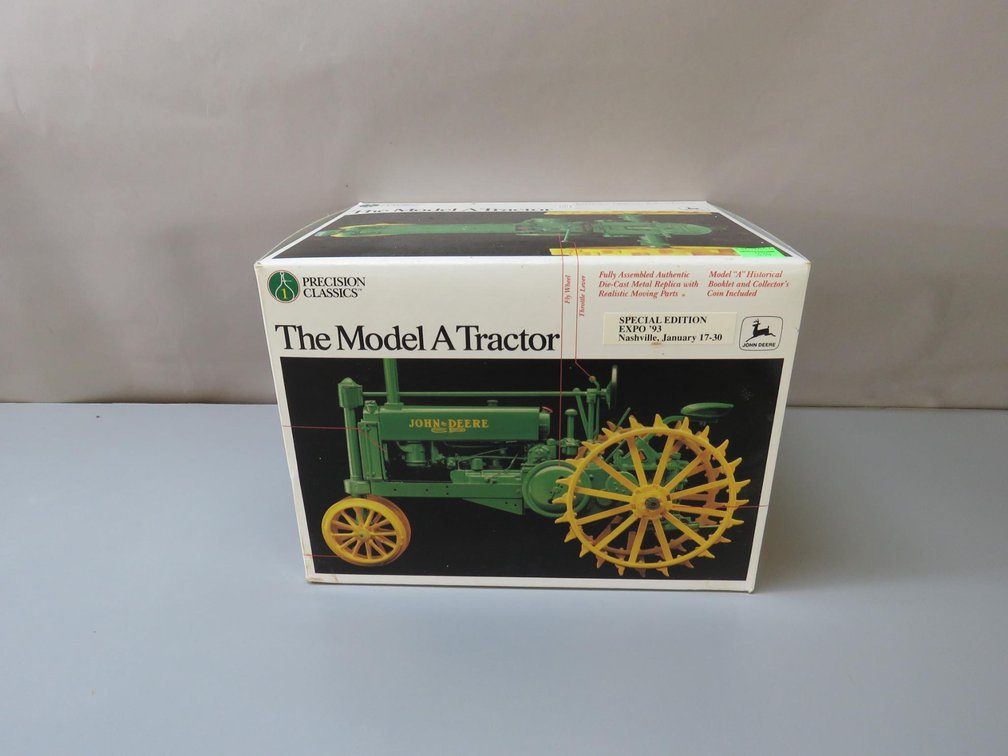 John Deere Model A and Tractor 1/16 Scale Diecast Metal