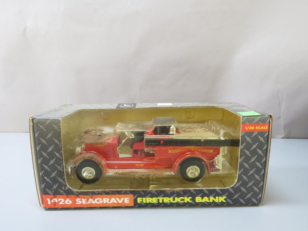 John Deere Fire Truck Bank 1926 Seagrave 1/30 Scale
