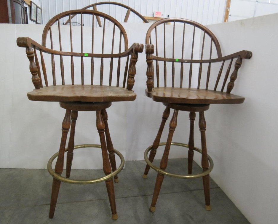 Pair of Vintage Swivel Bar Chairs
