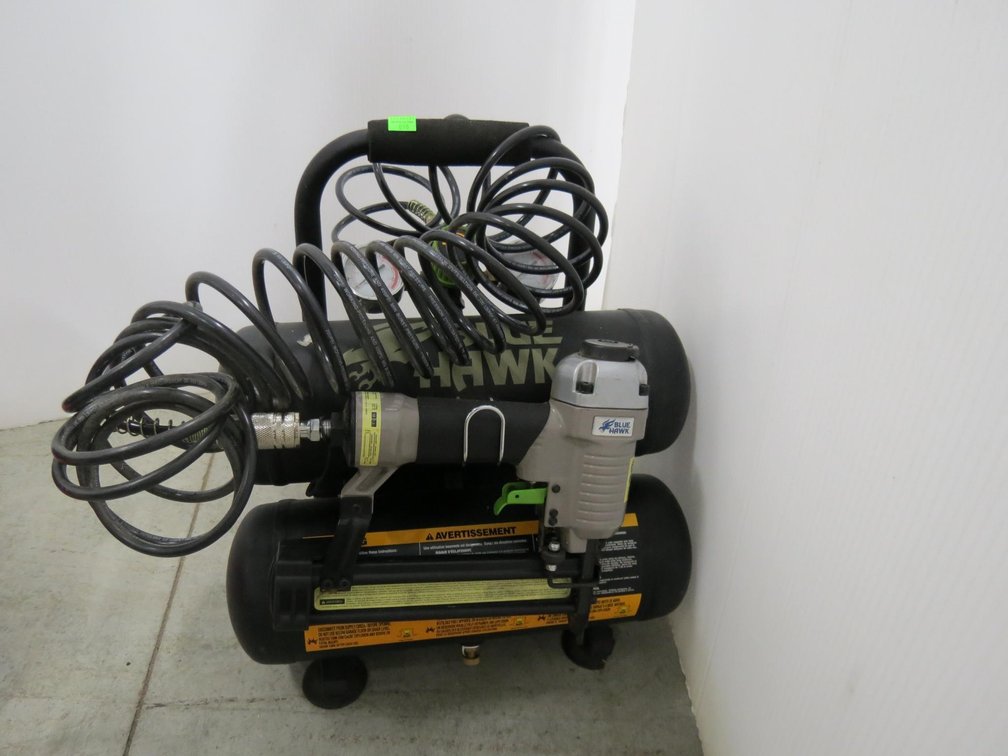 Blue Hawk Air Compressor and Brad Nailer
