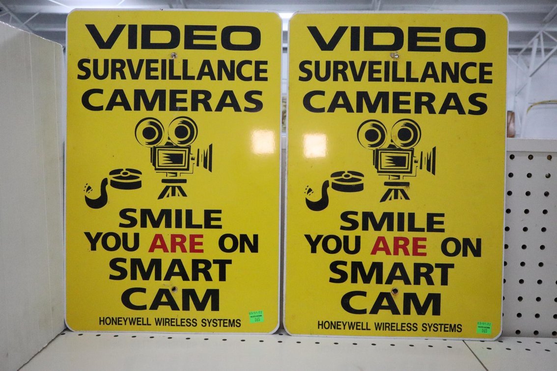 Video Surveillance Metal Signs