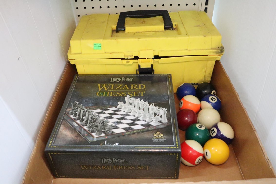 Harry Potter Chess Set, Billiard Balls, Some Legos