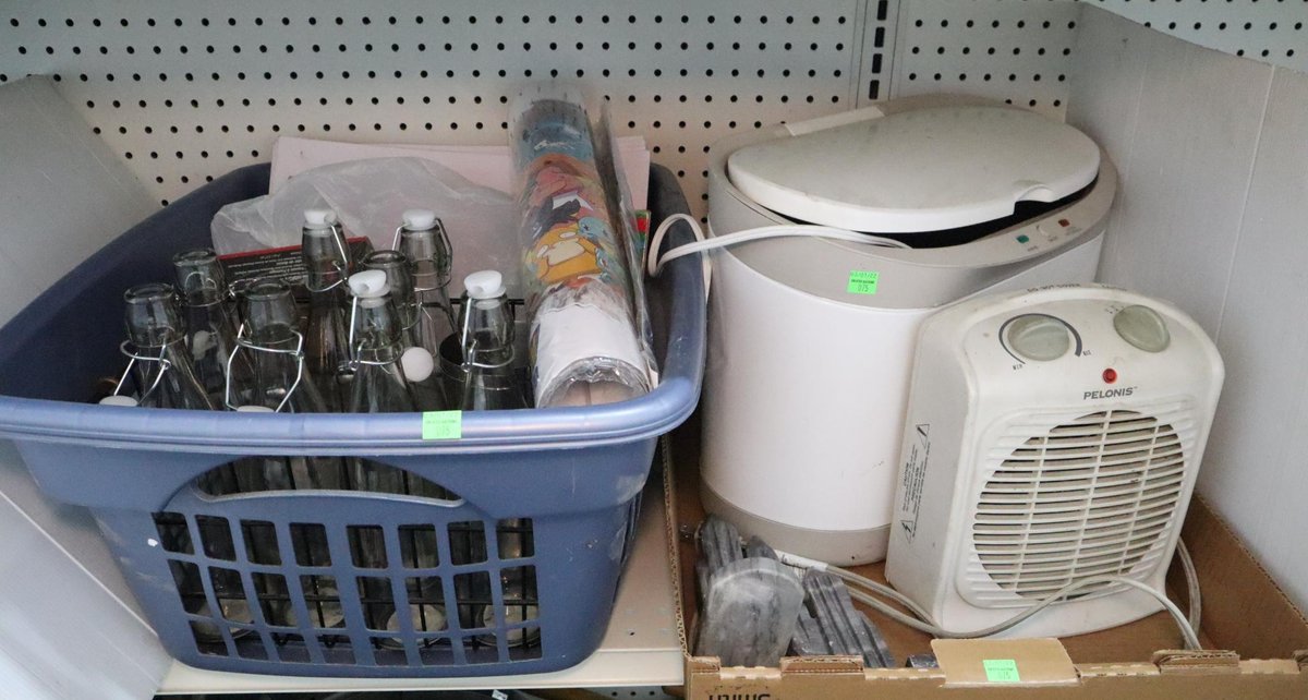 Small Electric Heater, Towel Spa Glass Bottles and Miscellaneous