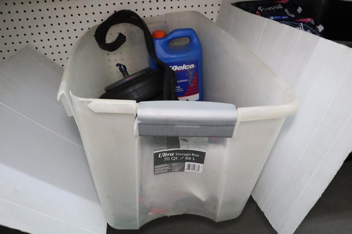 Goodyear Airbag, Extension Cords, Jug of Antifreeze, Bungee Cords