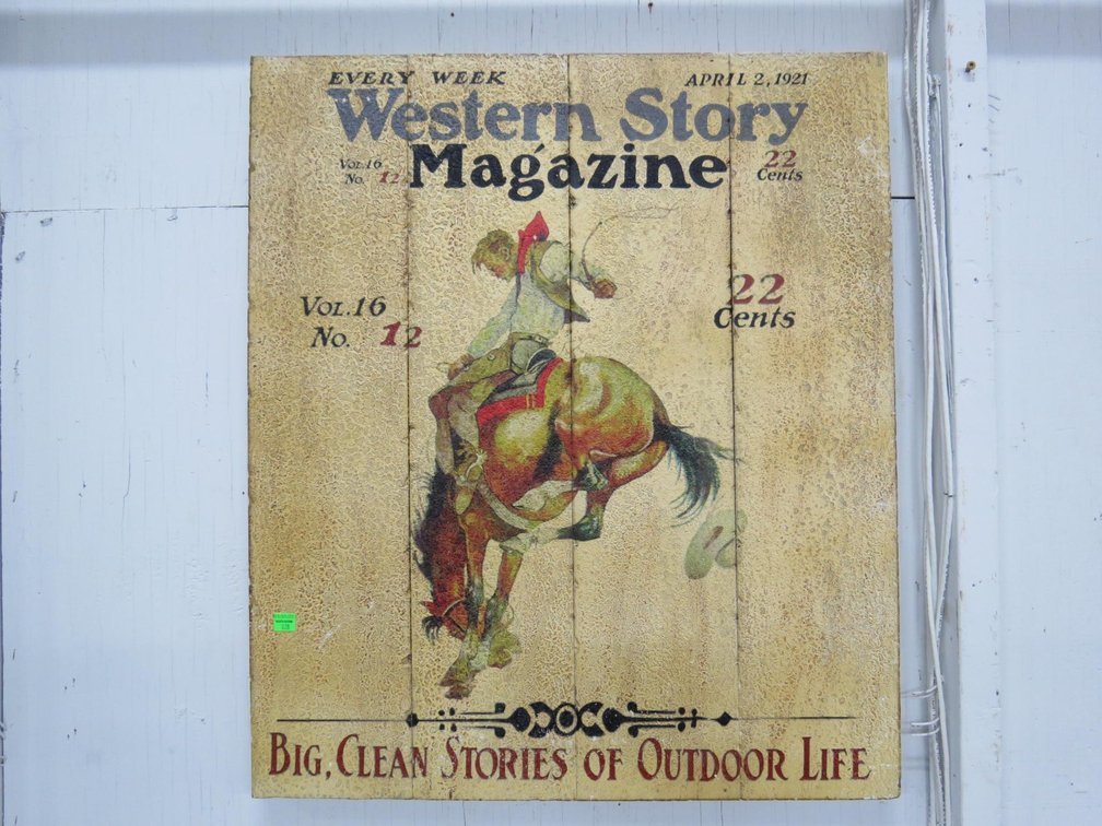 Western Story Magazine Wooden Sign