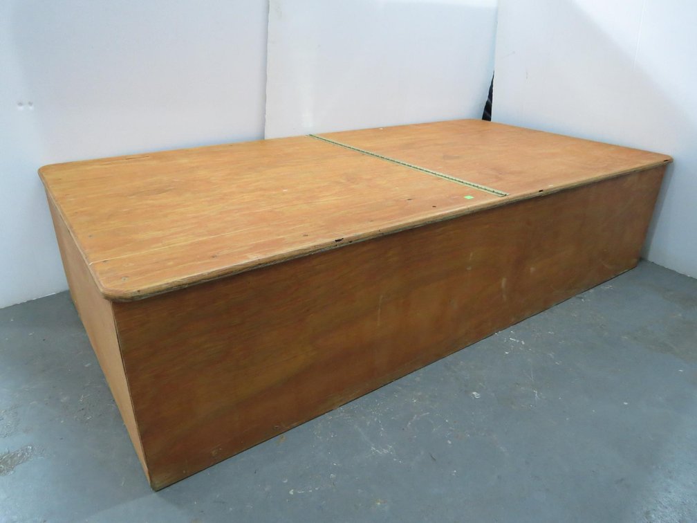 Wooden Storage Base With Hinged Lid