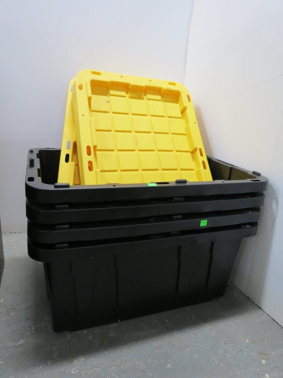 Four Plastic Storage Totes