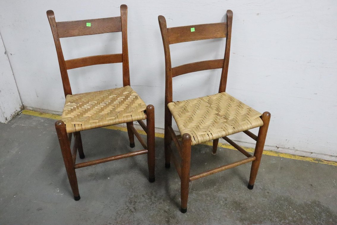 Pair of Vintage Rush Bottom Chairs