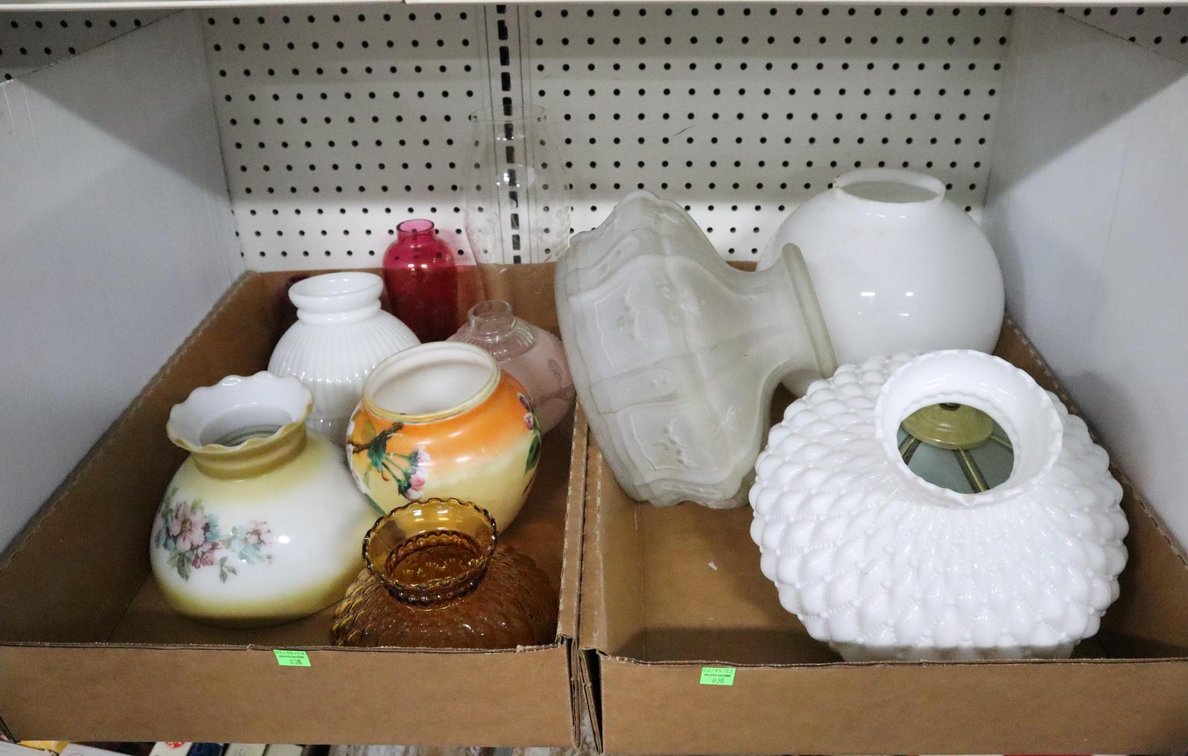 Group of Glass Lamp Shades
